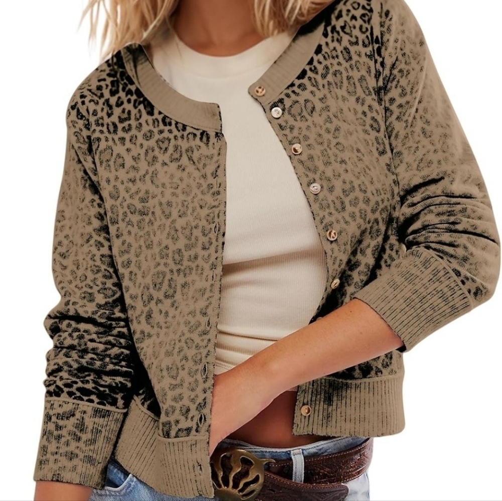 Chic Animal Print Cardigan.Size M.New - Picture 7 of 7